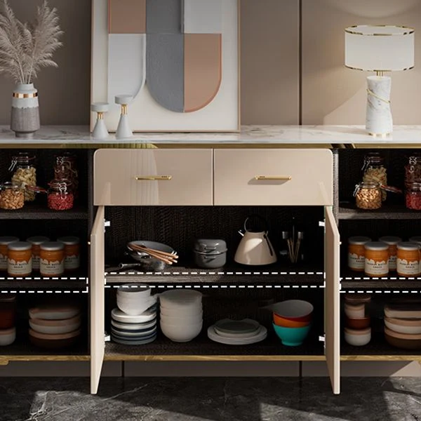 Glam Credenza Mobile Credenza Pietra con Cassetti per Sala da Pranzo Clearhalo