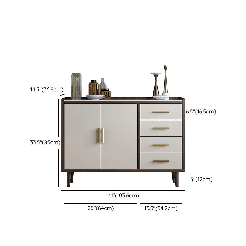Glam Credenza Mobile Credenza Pietra Tavolo con Gambe per Cucina Clearhalo
