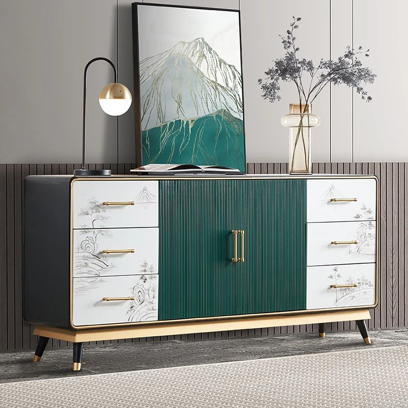 Glam Credenza Mobile Credenza Pietra Tavolo con Ante per Cucina Clearhalo