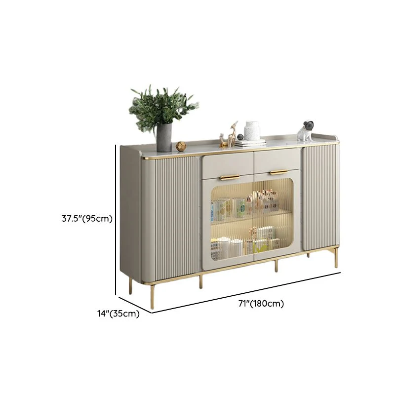 Glam Credenza Mobile Pietra Credenza con Cassetti per Soggiorno Clearhalo