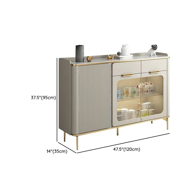 Glam Credenza Mobile Pietra Credenza con Cassetti per Soggiorno Clearhalo