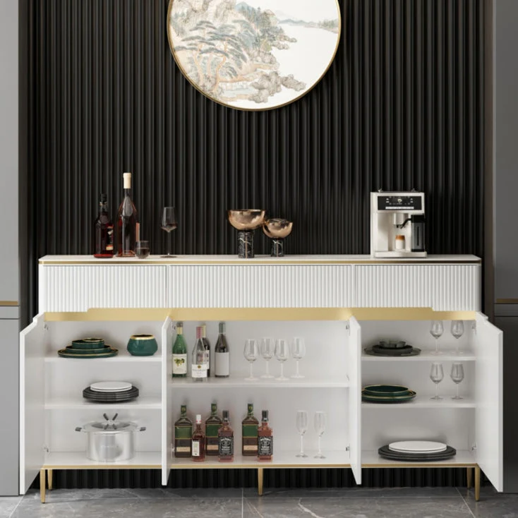 Glam Credenza Tavolo Credenza Pietra Mobile con Ante per Cucina Clearhalo