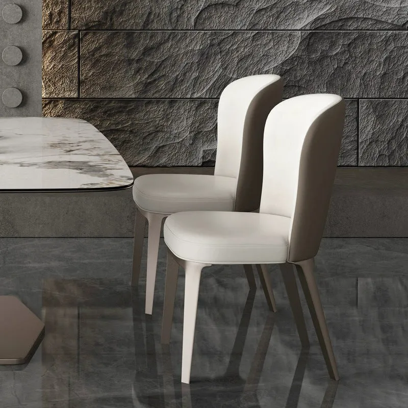 Glam Dining Chair Sedia da pranzo laterale senza braccioli da cucina cromo Clearhalo
