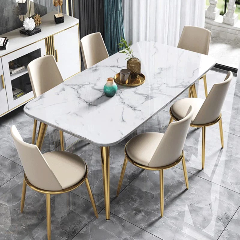 Glam Dining Side Chair Sedia laterale imbottita con gambe dorate per sala da pranzo Clearhalo