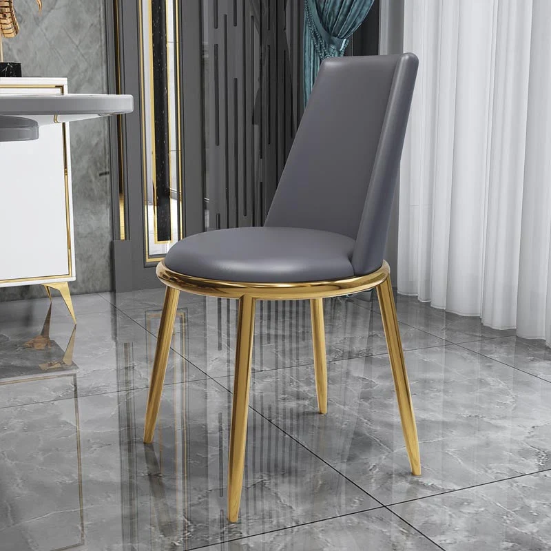 Glam Dining Side Chair Sedia laterale imbottita con gambe dorate per sala da pranzo Clearhalo