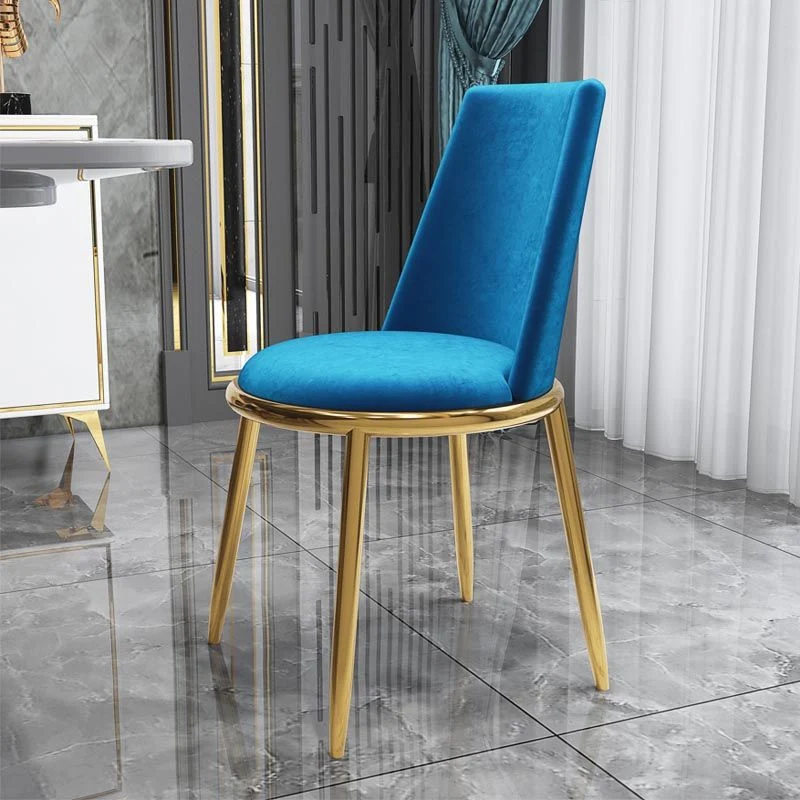 Glam Dining Side Chair Sedia laterale imbottita con gambe dorate per sala da pranzo Clearhalo
