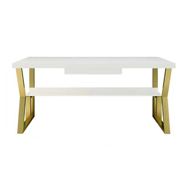 Glam Dormitory Scrittoio Scrittoio rettangolare con gambe metallo Clearhalo