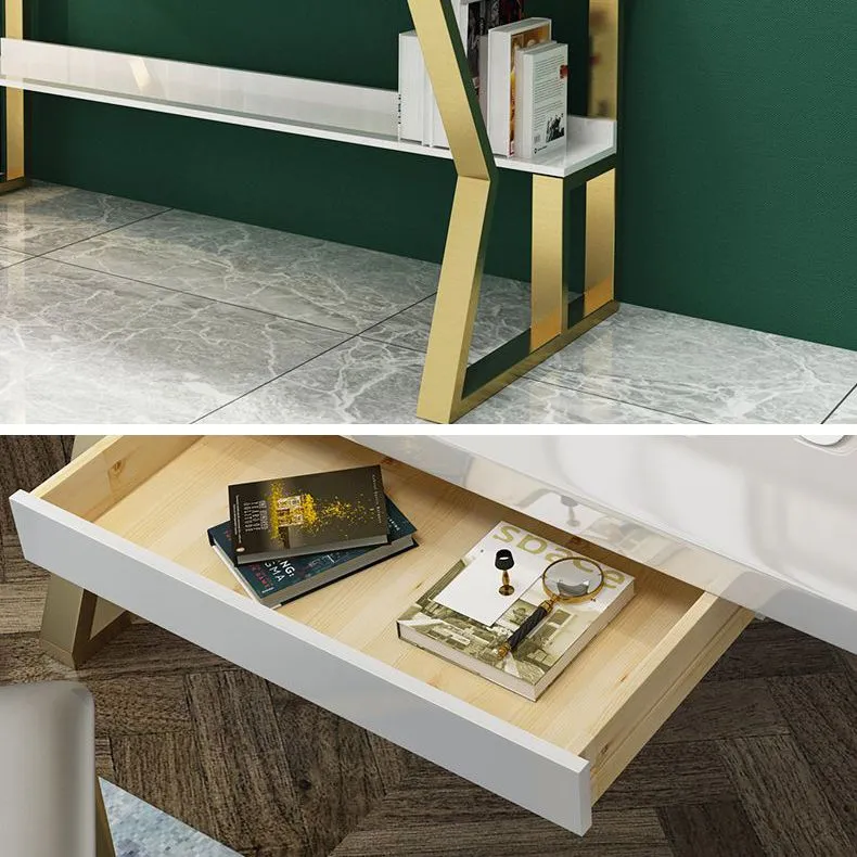 Glam Dormitory Scrittoio Scrittoio rettangolare con gambe metallo Clearhalo