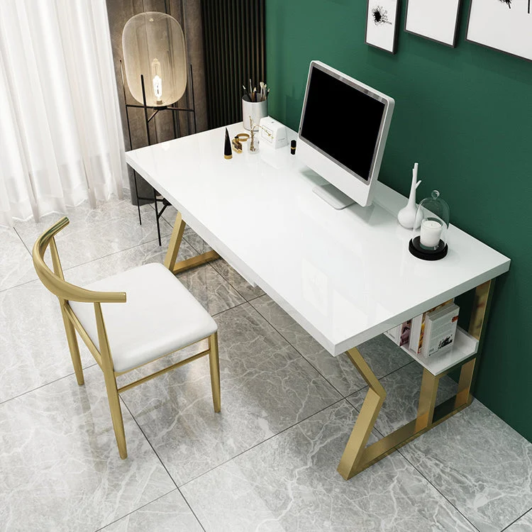 Glam Dormitory Scrittoio Scrittoio rettangolare con gambe metallo Clearhalo
