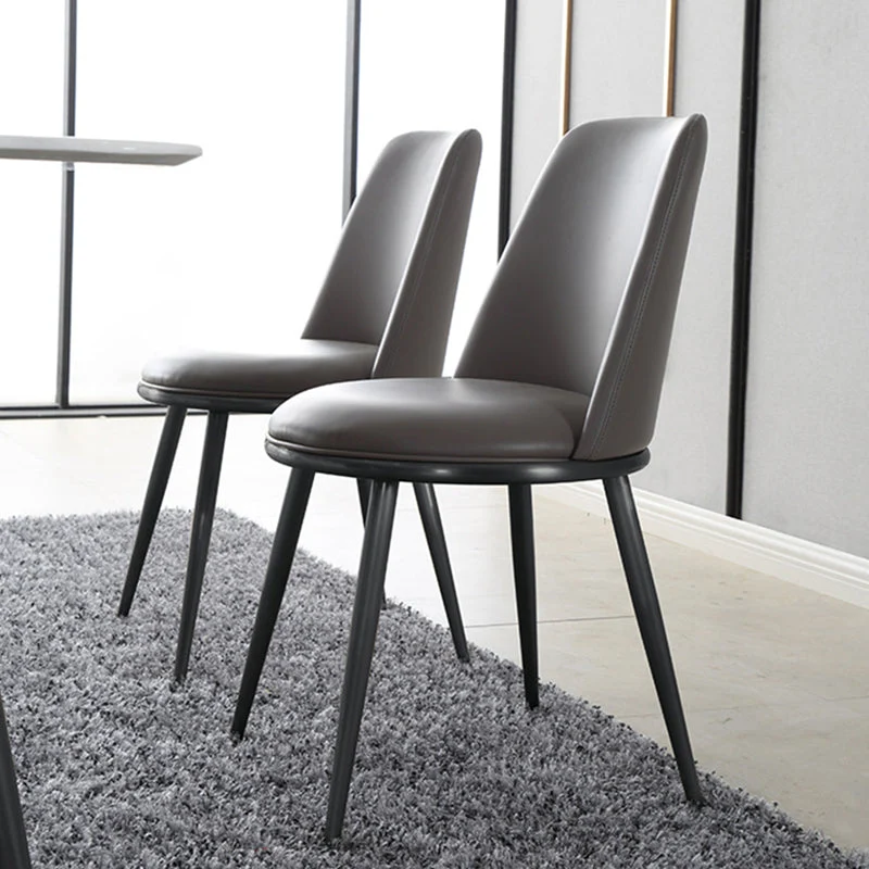 Glam Home Side Chair Sedia da pranzo senza braccioli imbottita con gambe metallo Clearhalo