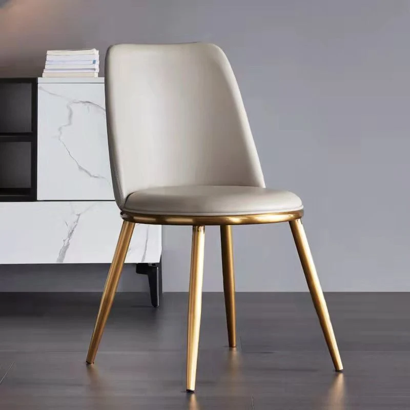 Glam Home Side Chair Sedia da pranzo senza braccioli imbottita con gambe metallo Clearhalo