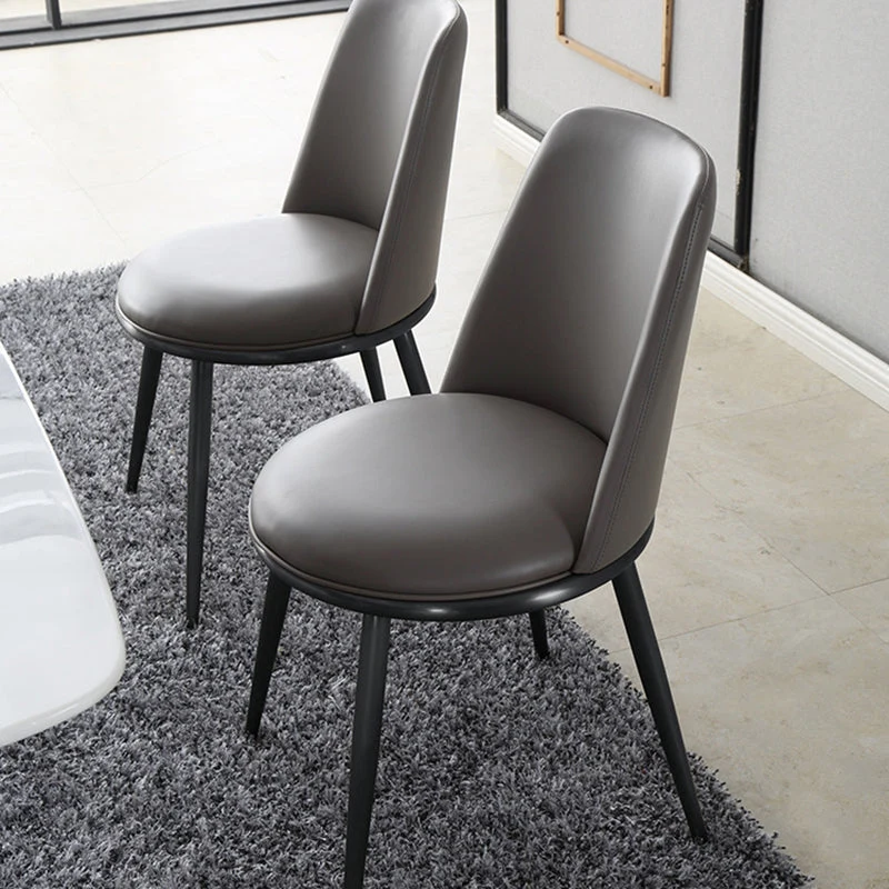 Glam Home Side Chair Sedia da pranzo senza braccioli imbottita con gambe metallo Clearhalo