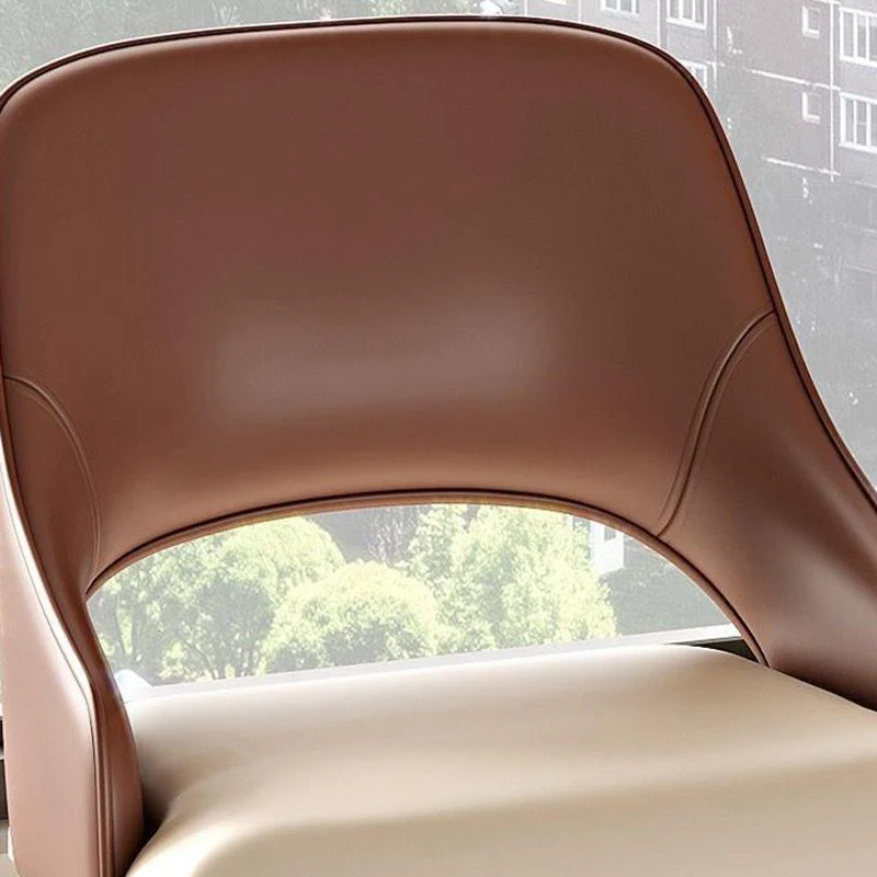 Glam Kitchen Dining Chair Sedia da pranzo con braccioli da pranzo con gambe metallo e schienale aperto Clearhalo
