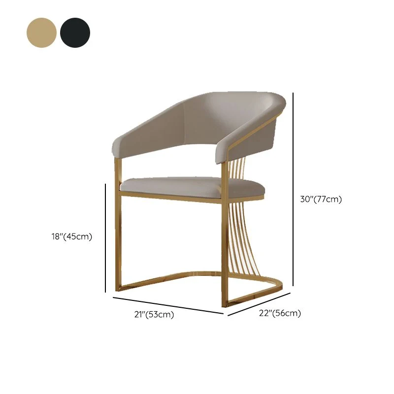 Glam Kitchen Side Chair, base dorata, poltrona da pranzo con schienale aperto Clearhalo