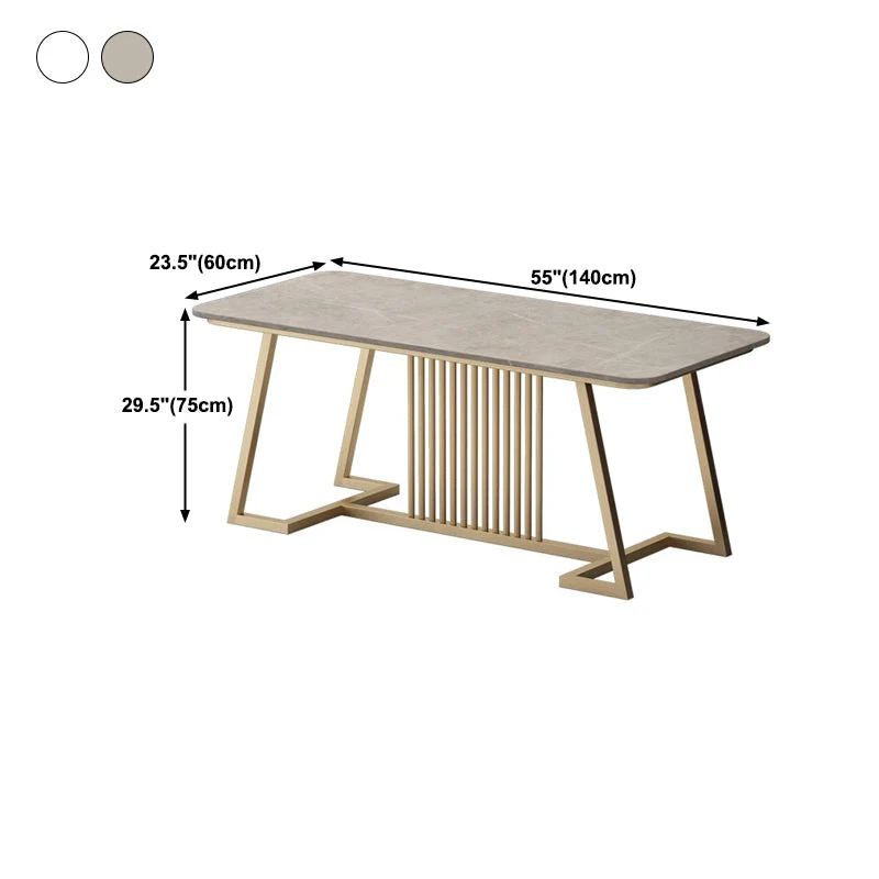 Glam Office Desk Scrivania rettangolare da 29,52 pollici con gambe metallo Clearhalo