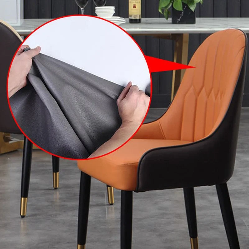 Glam Parsons Side Chair Sedia da pranzo per interni pelle PU per soggiorno Clearhalo