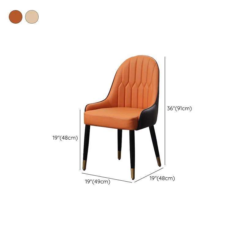 Glam Parsons Side Chair Sedia da pranzo per interni pelle PU per soggiorno Clearhalo
