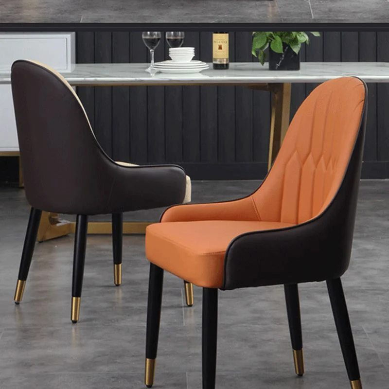 Glam Parsons Side Chair Sedia da pranzo per interni pelle PU per soggiorno Clearhalo