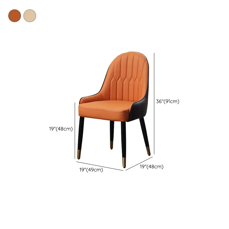 Glam Parsons Side Chair Sedia da pranzo per interni pelle PU per soggiorno Clearhalo