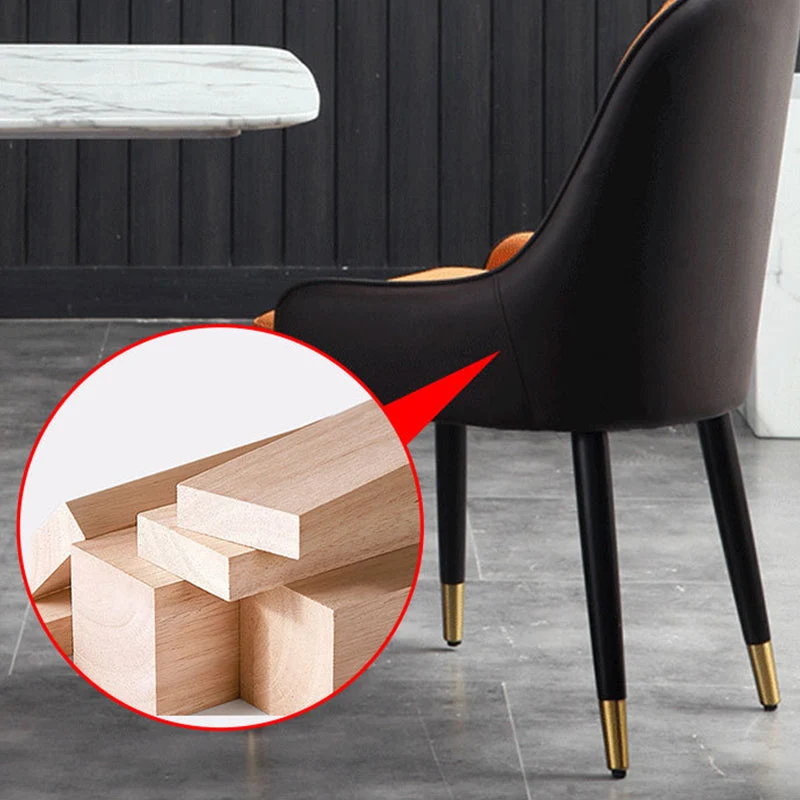 Glam Parsons Side Chair Sedia da pranzo per interni pelle PU per soggiorno Clearhalo
