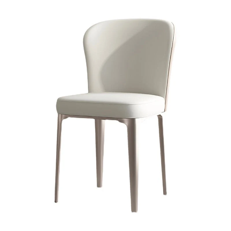 Glam Parsons Side Chair Sedia da pranzo per interni pelle con base metallo Clearhalo