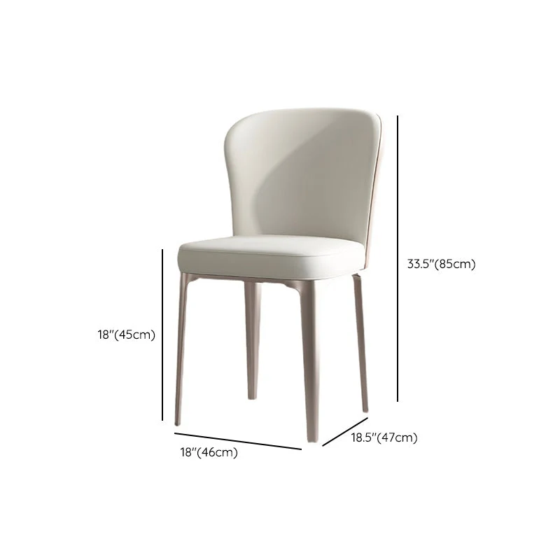 Glam Parsons Side Chair Sedia da pranzo per interni pelle con base metallo Clearhalo