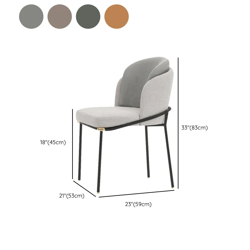 Glam Parsons Side Chair Sedia da pranzo per interni lino per soggiorno Clearhalo