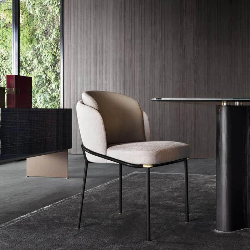 Glam Parsons Side Chair Sedia da pranzo per interni lino per soggiorno Clearhalo