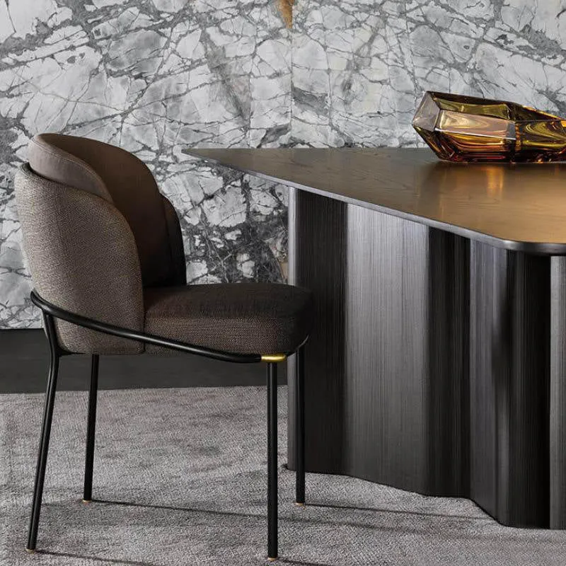 Glam Parsons Side Chair Sedia da pranzo per interni lino per soggiorno Clearhalo