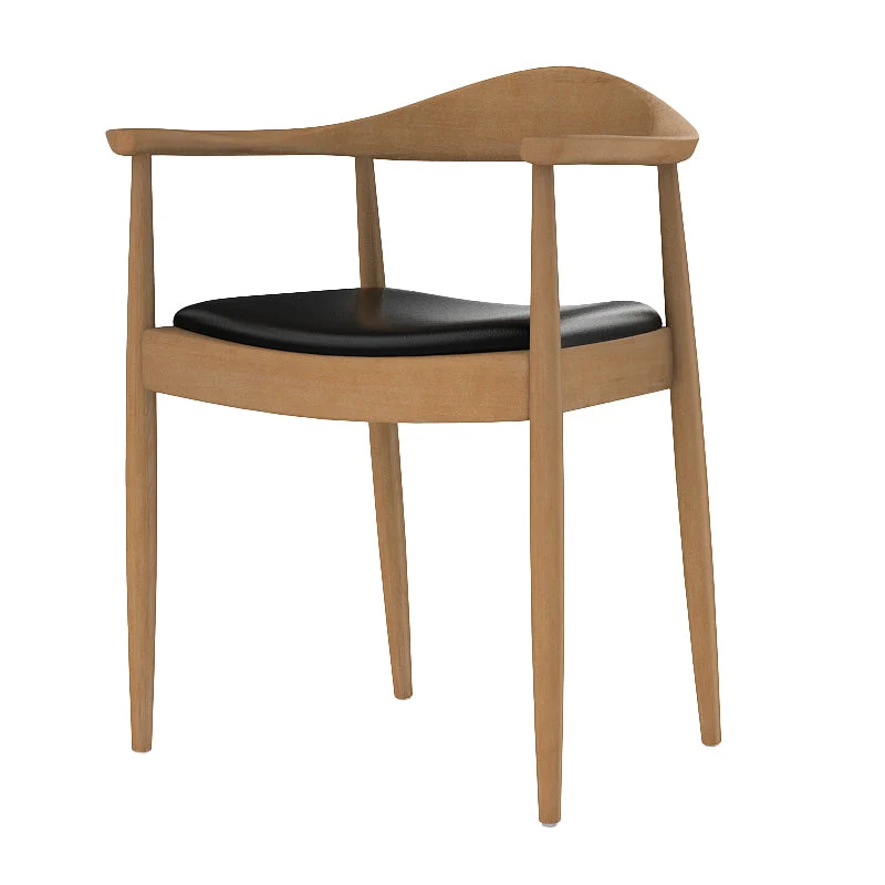 Glam Poltroncina imbottita Sedia da pranzo legno massello con schienale aperto Clearhalo