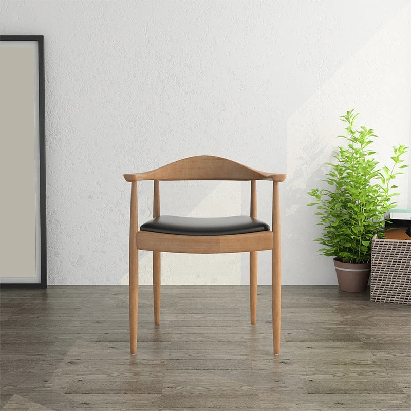 Glam Poltroncina imbottita Sedia da pranzo legno massello con schienale aperto Clearhalo