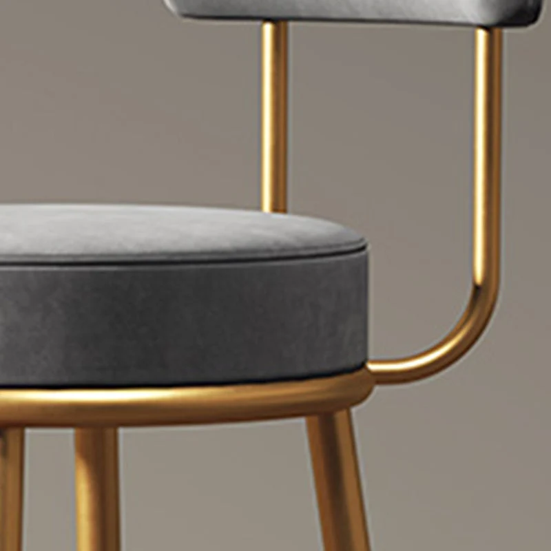 Glam Round Indoor Counter Chair Poggiapiedi Sgabello da pranzo imbottito con schienale basso Clearhalo