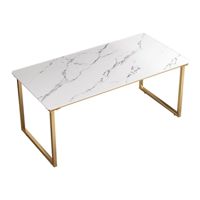 Glam Scrittoio Rettangolare Home Stone Scrivania da Ufficio con Gambe Metallo Clearhalo