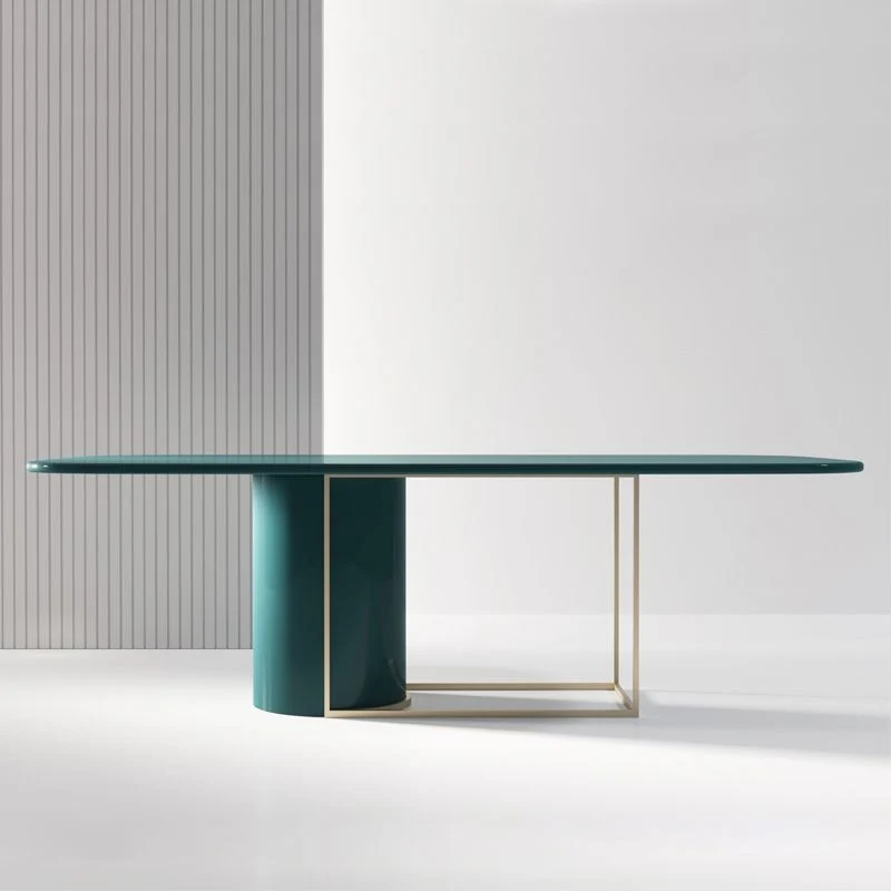 Glam Scrittoio Rettangolare Scrivania da riunione Legno Massello per Ufficio Clearhalo