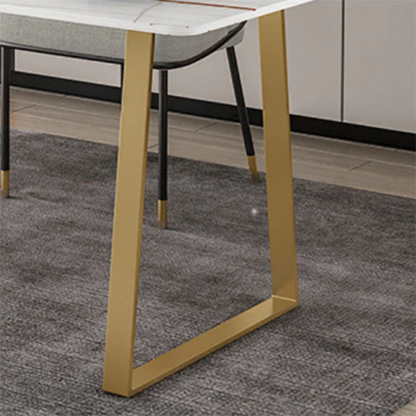 Glam scrivania alta da 29,53 pollici scrivania da ufficio pietra 1 ripiano con base slitta Clearhalo
