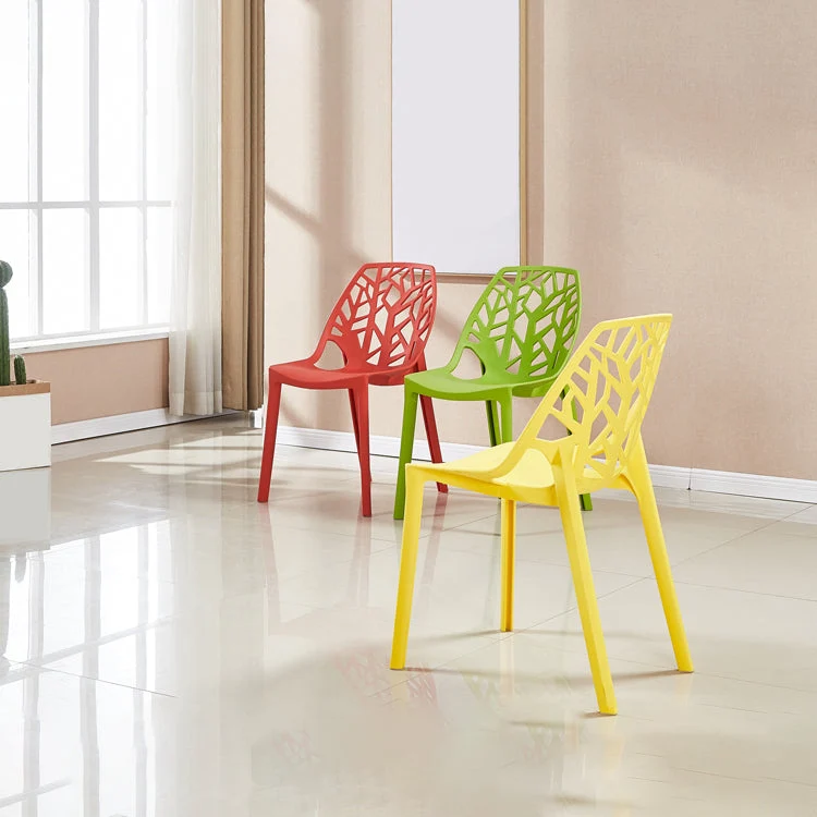 Glam Sedia da pranzo per interni ed esterni Sedia laterale impilabile plastica Clearhalo