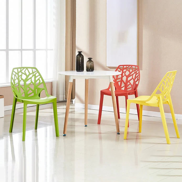 Glam Sedia da pranzo per interni ed esterni Sedia laterale impilabile plastica Clearhalo