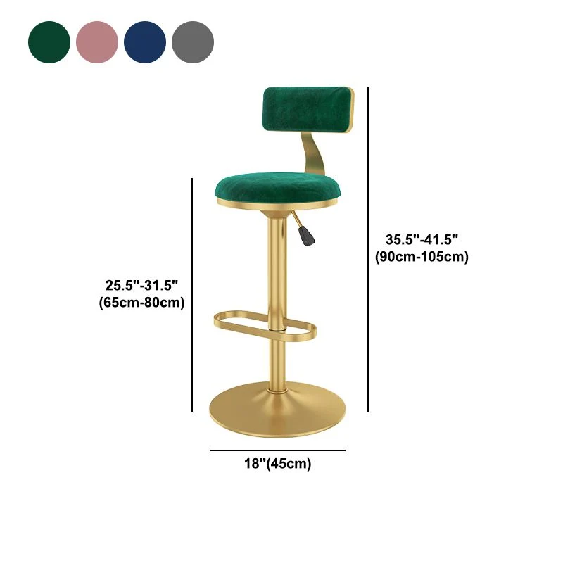 Glam Sgabello da bancone con schienale girevole Sgabello da bar da cucina acciaio con cuscino e pedale Clearhalo