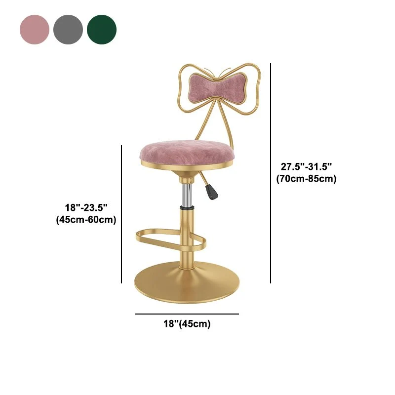 Glam Sgabello da bancone con schienale girevole Sgabello da bar da cucina acciaio con cuscino e pedale Clearhalo