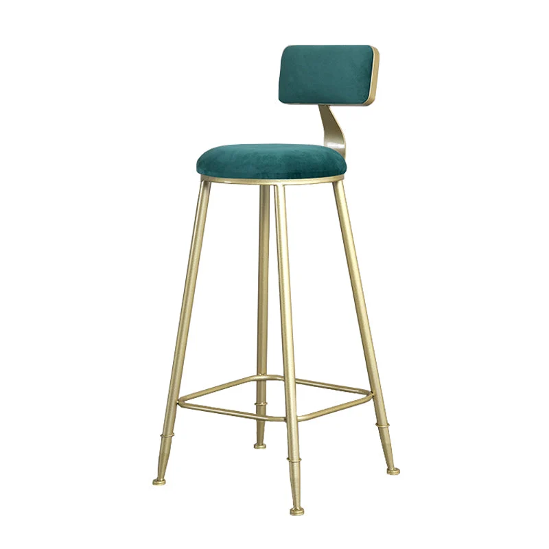 Glam Sgabello da bancone con schienale senza braccioli Sgabello da bar per salone di bellezza ferro con cuscino velluto Cl...