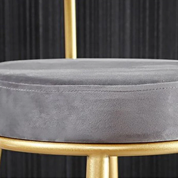 Glam Sgabello da bancone con schienale senza braccioli, cuscino ferro, sgabello da bar con pedale Clearhalo