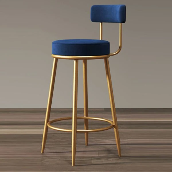 Glam Sgabello da bancone con schienale senza braccioli, cuscino ferro, sgabello da bar con pedale Clearhalo