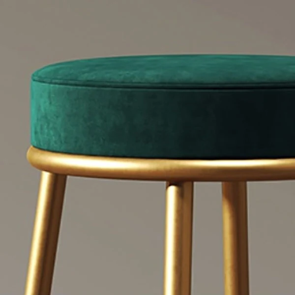 Glam Sgabello da bancone con schienale senza braccioli, cuscino ferro, sgabello da bar con pedale Clearhalo