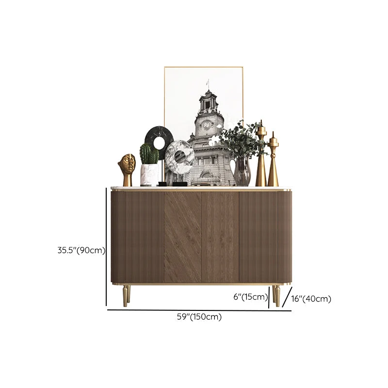 Glam Side Board Credenza Marmo con Ante per Cucina Clearhalo