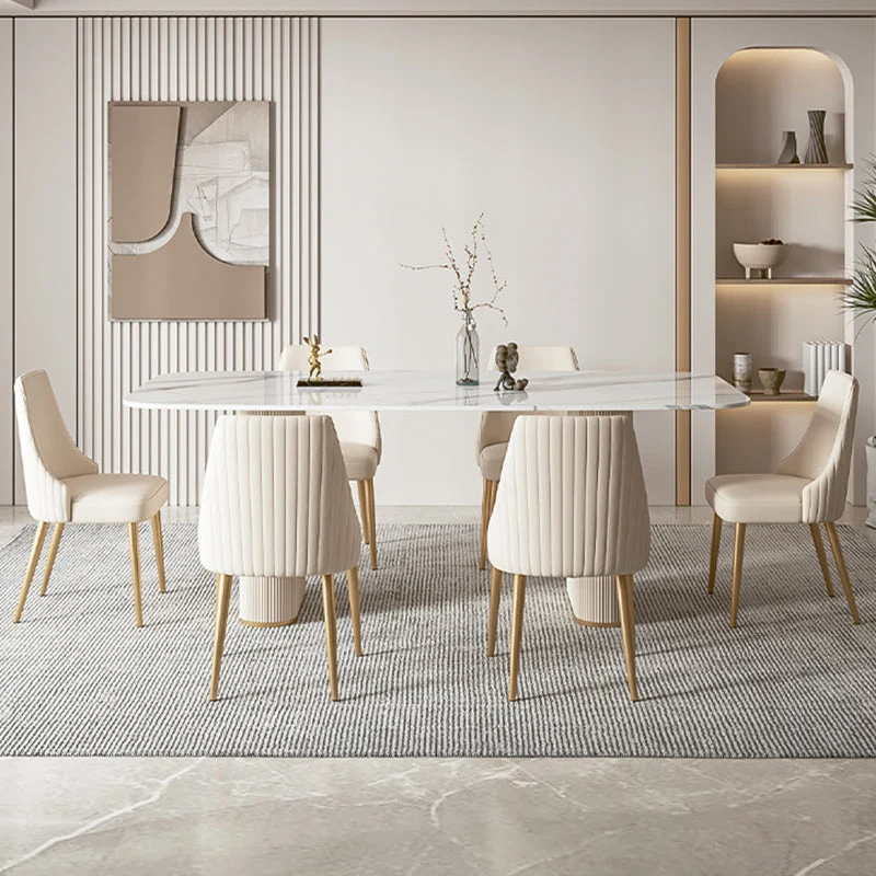 Glam Side Chair Sala da pranzo Gambe dorate Sedia Parsons da pranzo senza braccioli Clearhalo