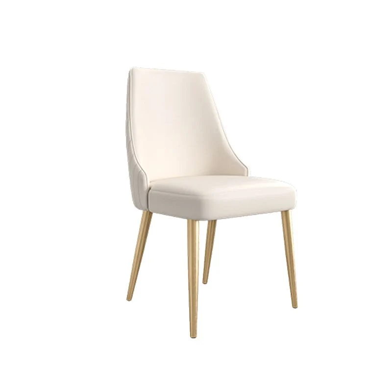 Glam Side Chair Sala da pranzo Gambe dorate Sedia Parsons da pranzo senza braccioli Clearhalo