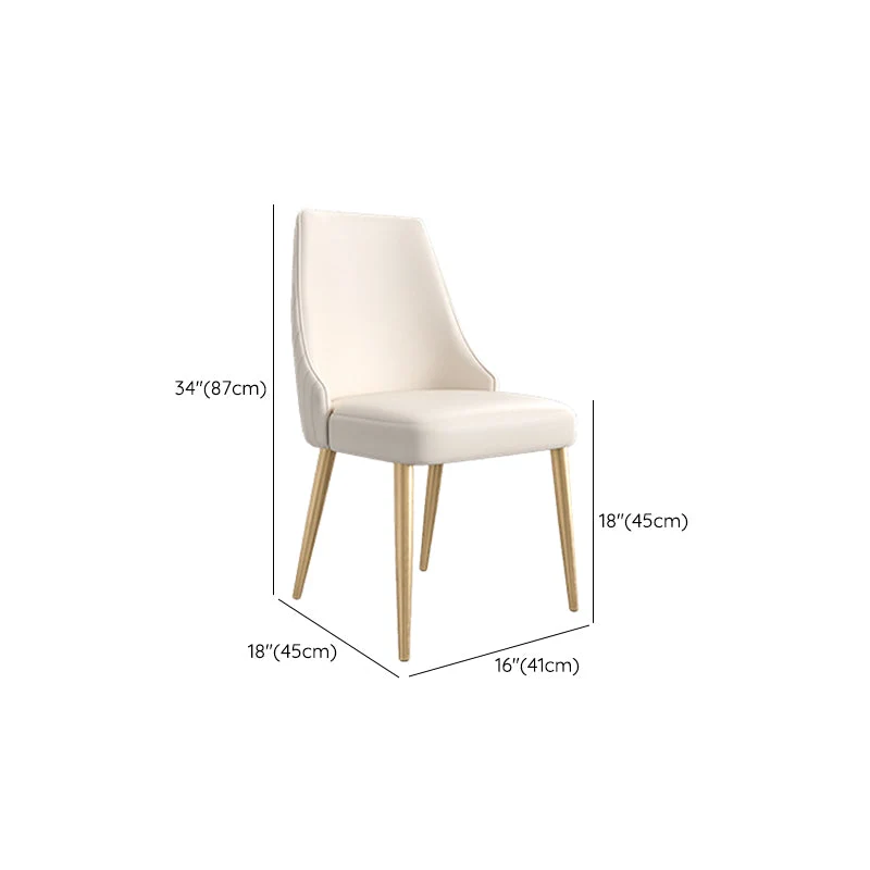 Glam Side Chair Sala da pranzo Gambe dorate Sedia Parsons da pranzo senza braccioli Clearhalo