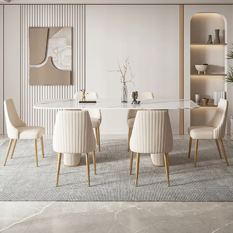 Glam Side Chair Sala da pranzo Gambe dorate Sedia Parsons da pranzo senza braccioli Clearhalo
