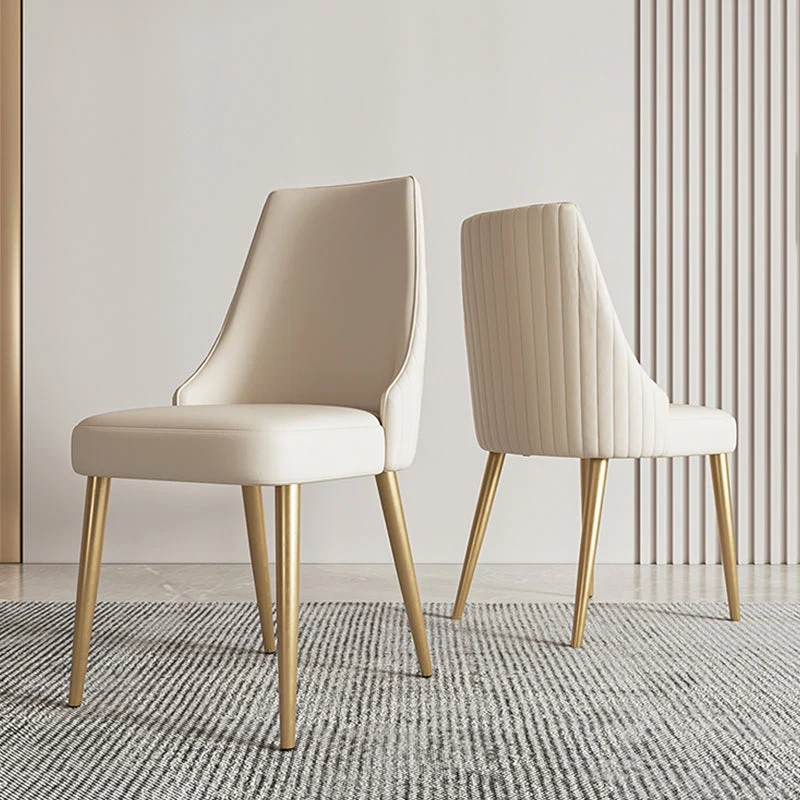 Glam Side Chair Sala da pranzo Gambe dorate Sedia Parsons da pranzo senza braccioli Clearhalo