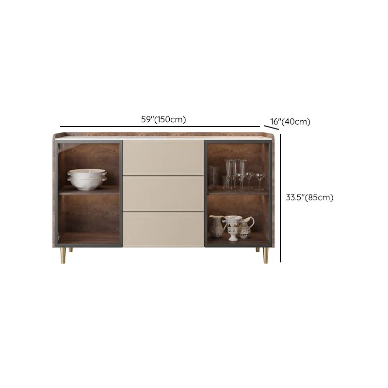 Glam Stone, credenza, credenza, 3 cassetti, con contenitore Clearhalo